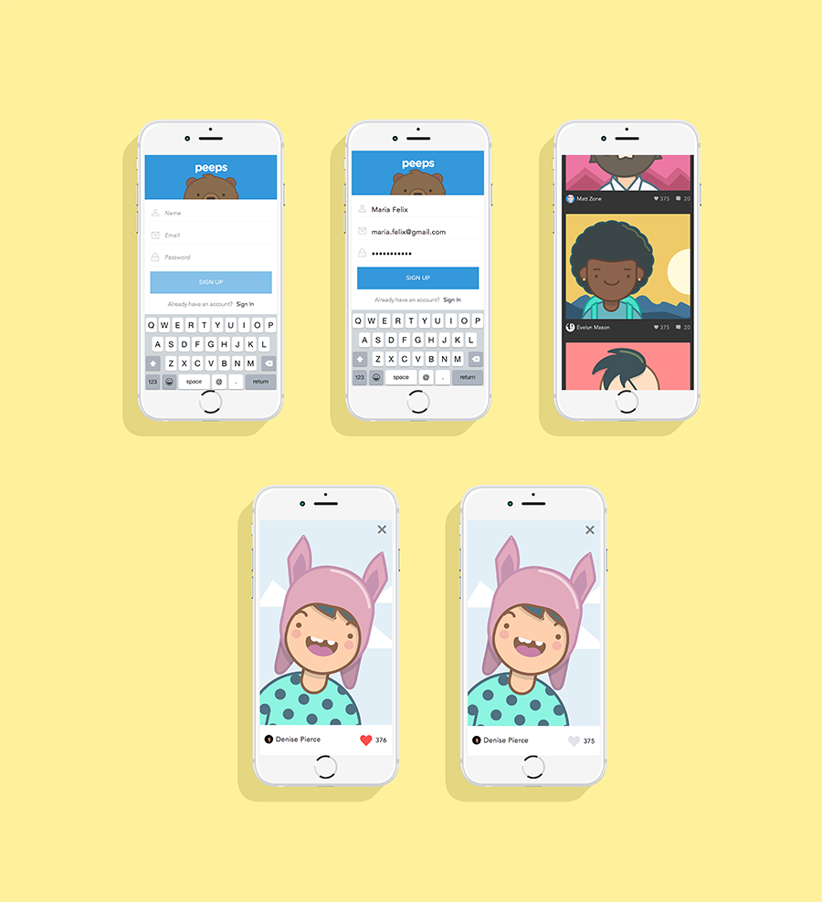 Peeps App Mockup